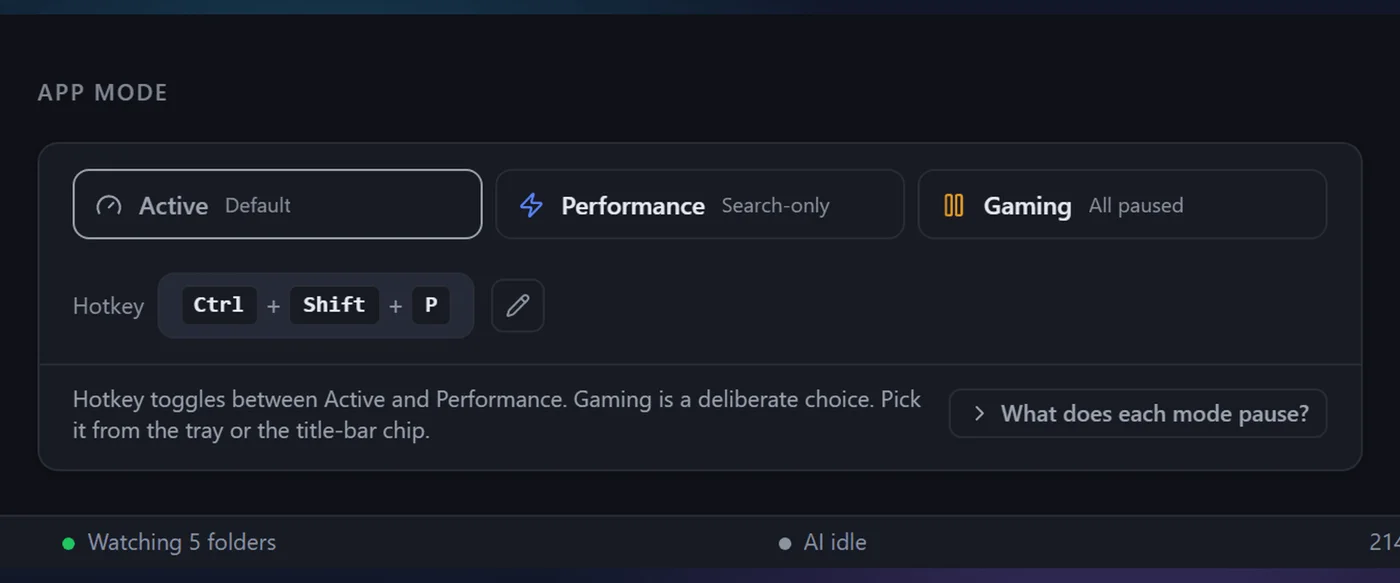 BeaconFind home screen with index statistics and recent activity